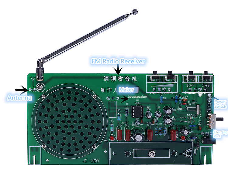 DIY Kit RDA5807 FM Radio Receiver 87MHz108MHz ICStation